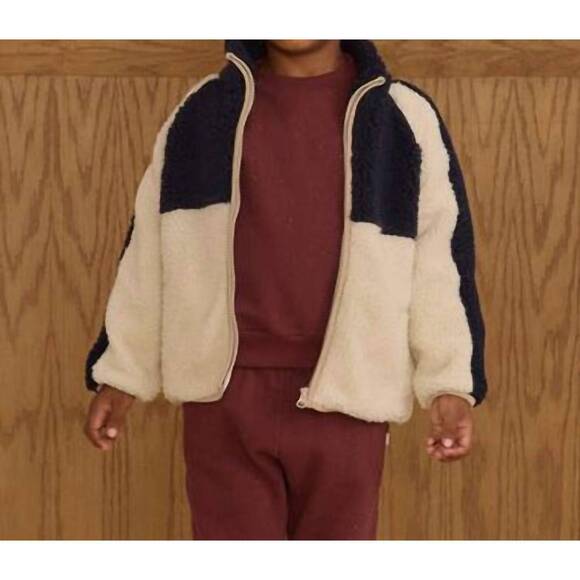 NEW RYLEE + CRU sherpa trails jacket in navy color block